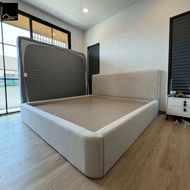 เตียงนอน 6 ฟุต RENITA HOME รุ่น BAILEY สีเทาอ่อน
